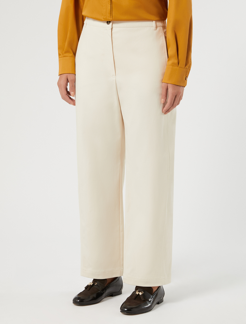 Barrel-fit cotton trousers - SAND - Marina Rinaldi - 3