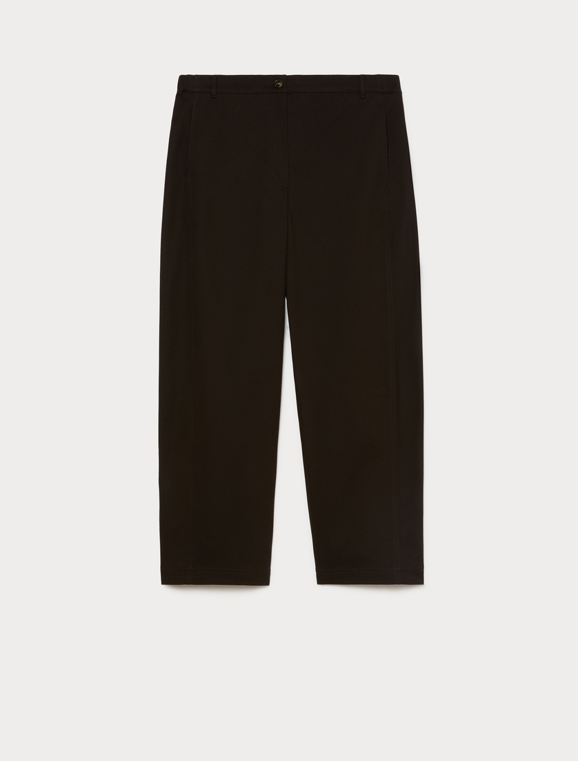 Barrel-fit cotton trousers - RUTHENIUM GREY - Marina Rinaldi