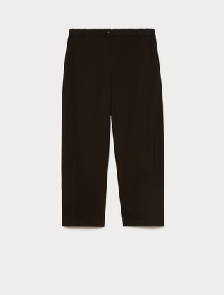 Barrel-fit cotton trousers - RUTHENIUM GREY - Marina Rinaldi - 1
