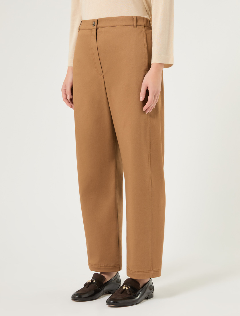 Barrel-fit cotton trousers - BISCUIT - Marina Rinaldi - 3