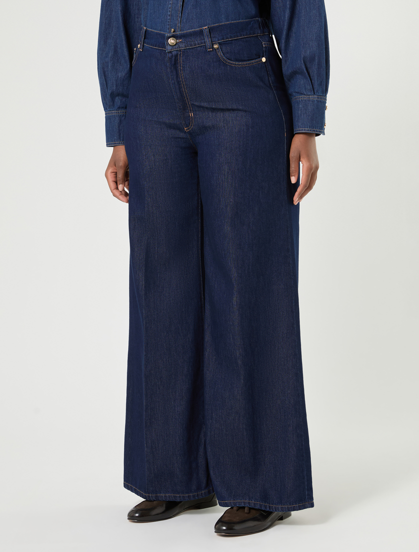 Wide-fit indigo denim jeans - MIDNIGHTBLUE - Marina Rinaldi - 3