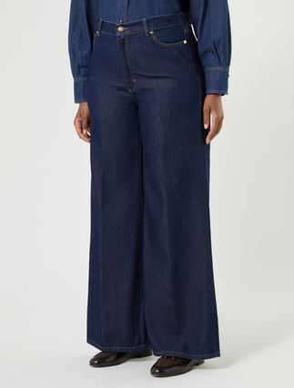 Wide-fit indigo denim jeans - MIDNIGHTBLUE