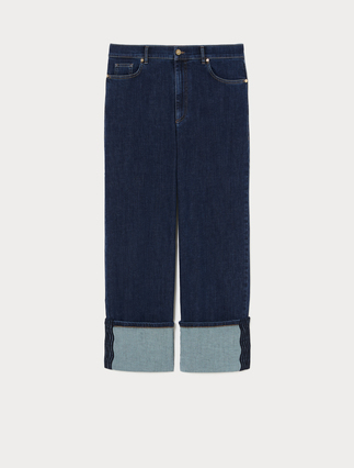 Jeans ampi in denim con ricamo - Marina Rinaldi