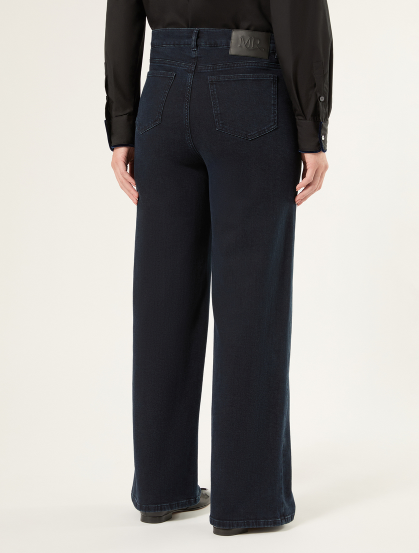 Jeans wide leg in denim stretch - BLU - Marina Rinaldi - 4