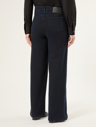 Jeans wide leg in denim stretch - BLU - Marina Rinaldi - 4