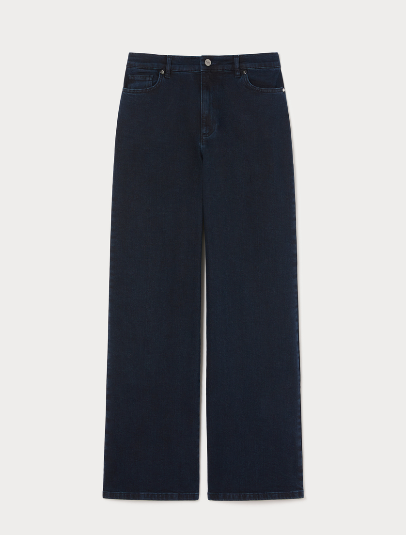 Jeans wide leg in denim stretch - BLU - Marina Rinaldi