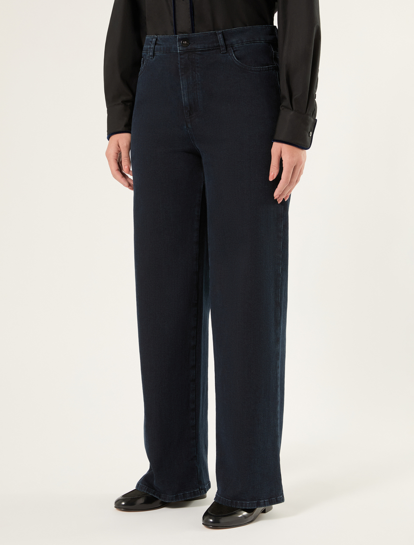 Jeans wide leg in denim stretch - BLU - Marina Rinaldi - 3