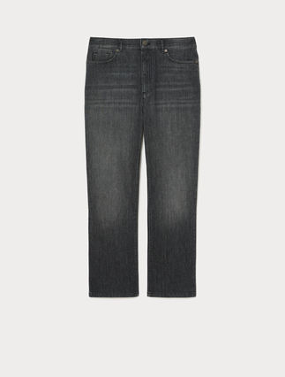 Cotton-blend denim cropped jeans - BLACK - Marina Rinaldi - 1