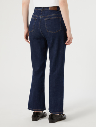 Cotton-blend denim cropped jeans - MIDNIGHTBLUE - Marina Rinaldi - 4