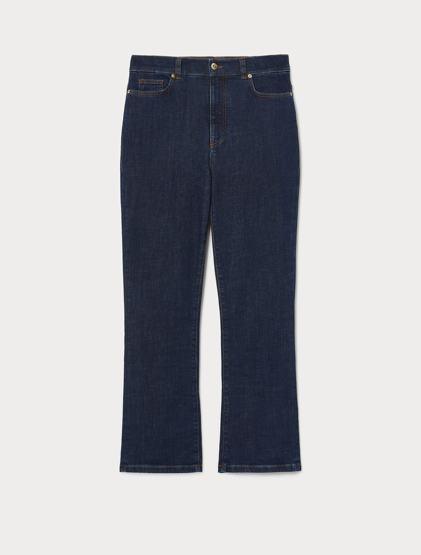 Cotton-blend denim cropped jeans - MIDNIGHTBLUE - Marina Rinaldi