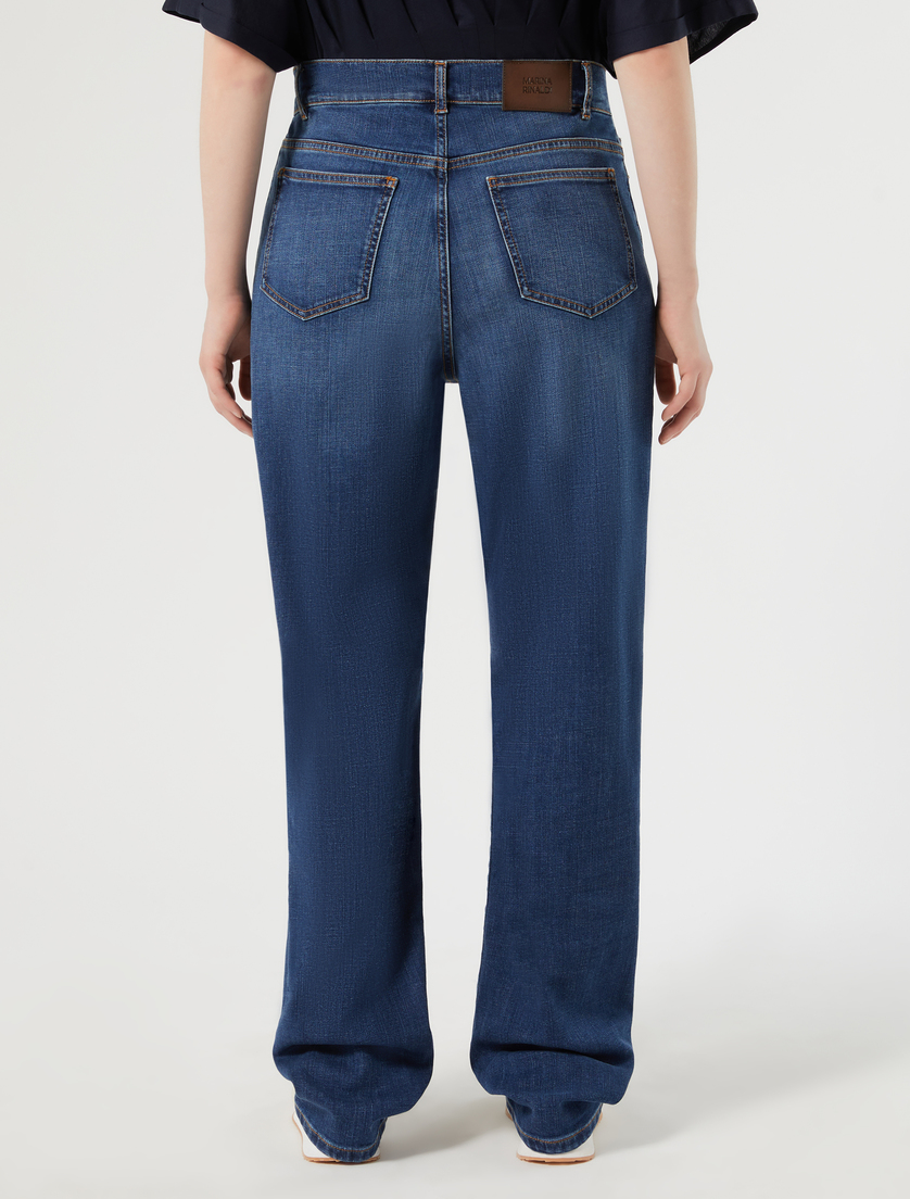 Jeans regular in denim di cotone - BLU - Marina Rinaldi - 4
