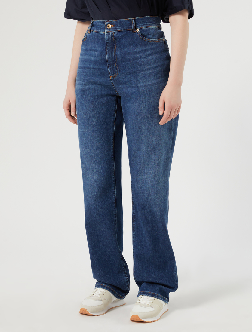 Jeans regular in denim di cotone - BLU - Marina Rinaldi - 3