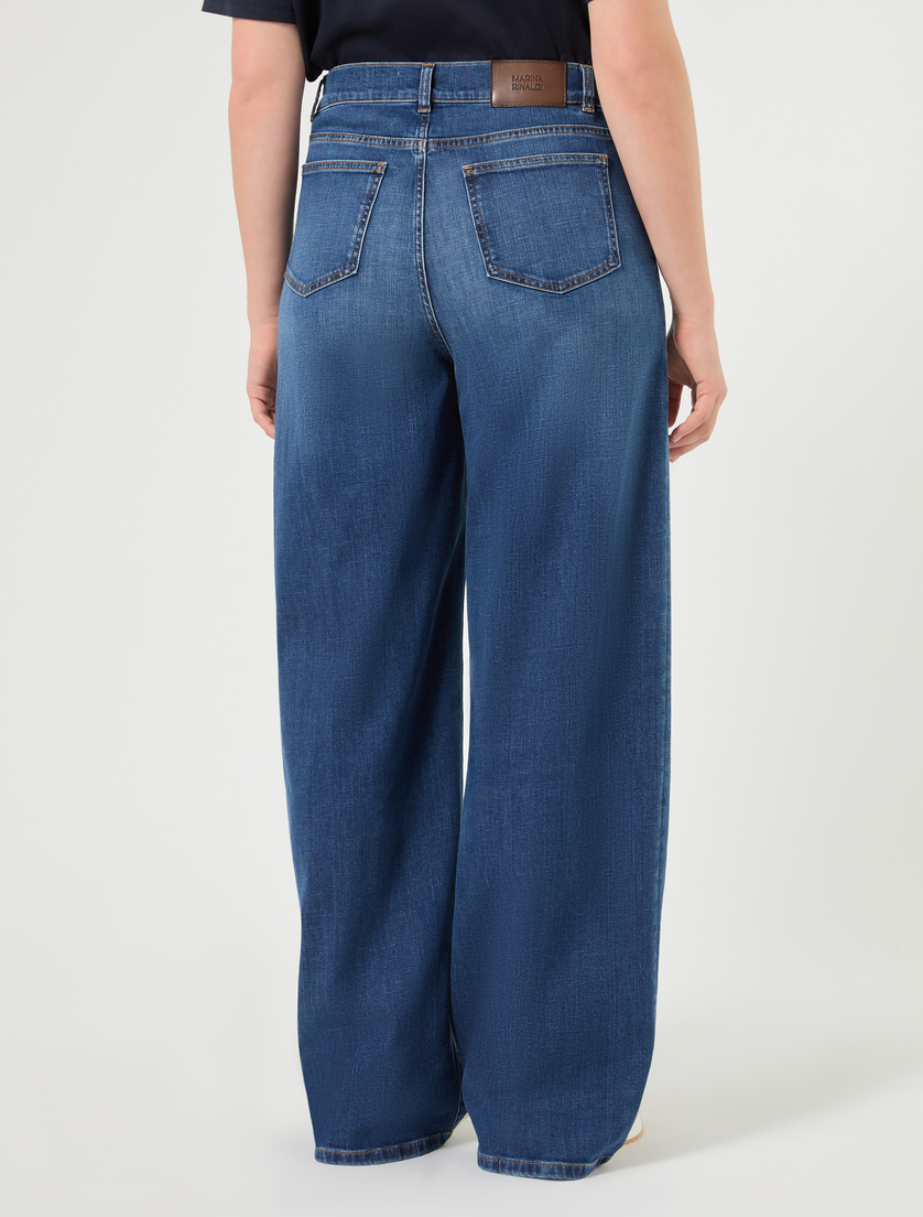 Jeans wide leg in denim stretch - BLU - Marina Rinaldi - 4