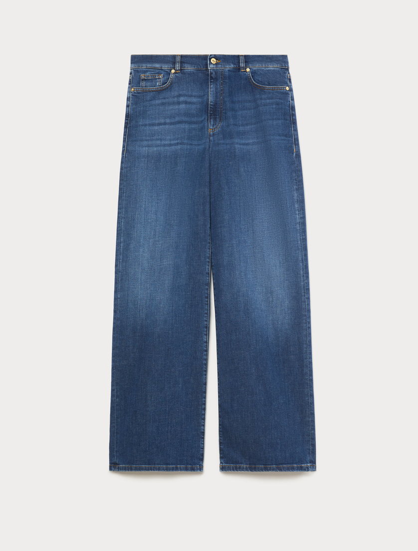 Jeans wide leg in denim stretch - BLU - Marina Rinaldi