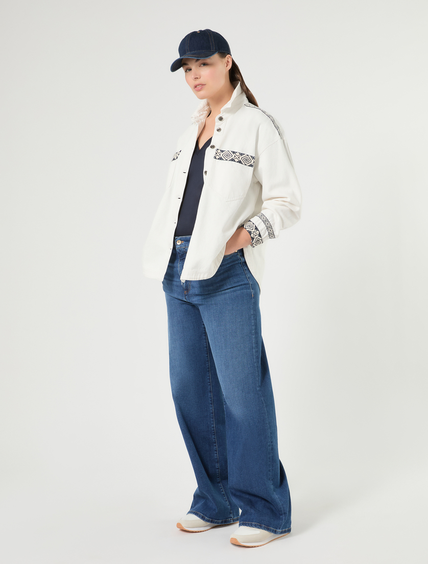 Jeans wide leg in denim stretch - BLU - Marina Rinaldi - 2
