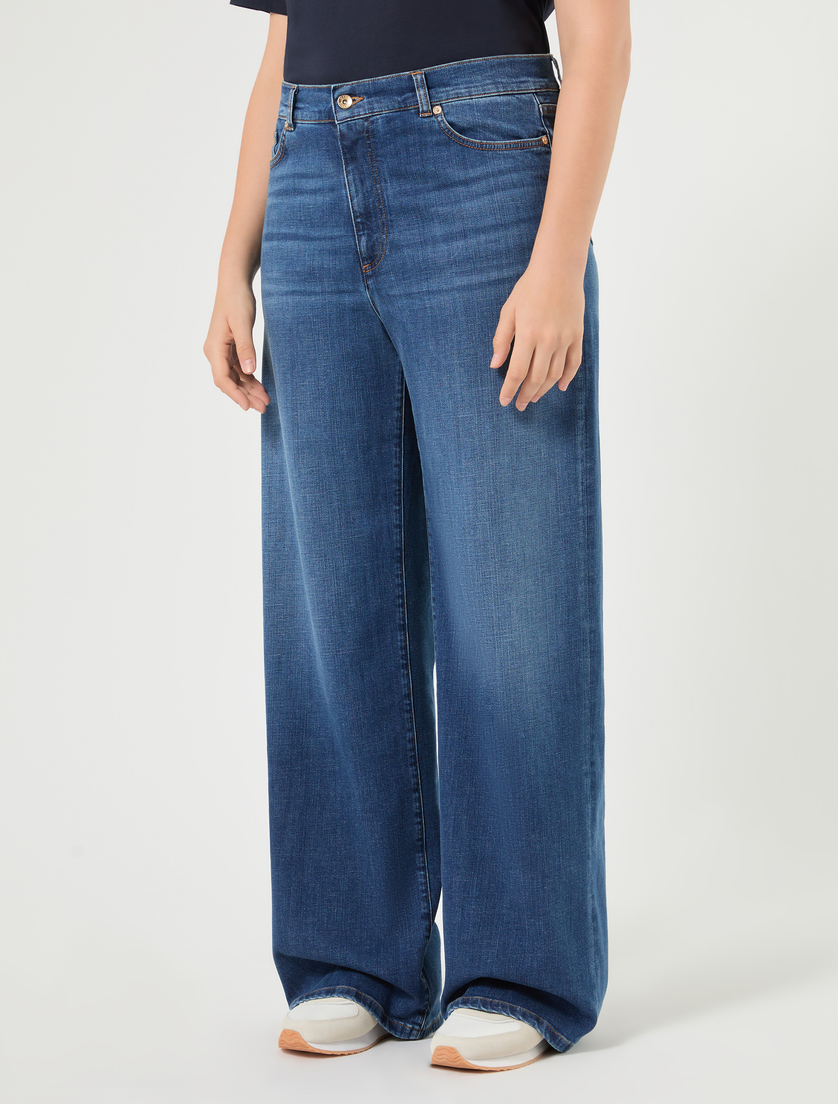 Jeans wide leg in denim stretch - BLU - Marina Rinaldi - 3