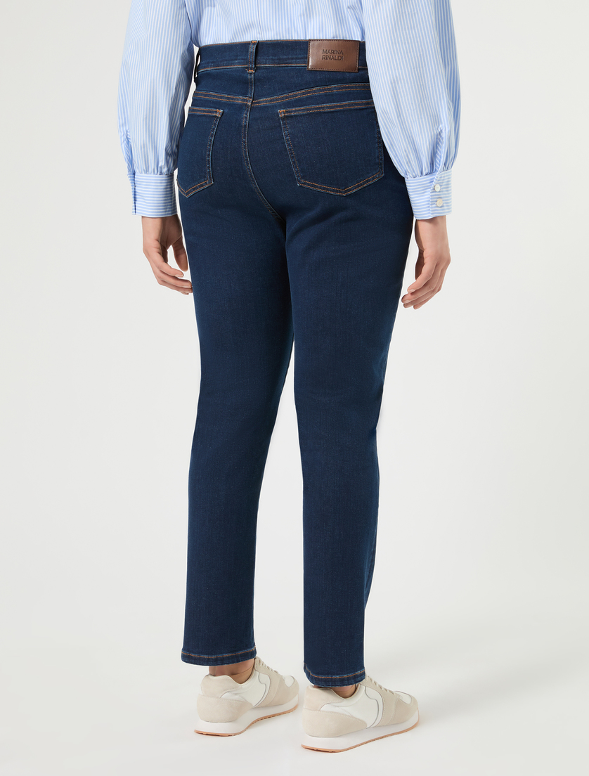 Jean slim en denim de coton mélangé - BLEU NUIT - Marina Rinaldi - 4