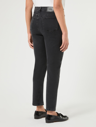 Jean slim en denim de coton mélangé - NOIR - Marina Rinaldi - 4