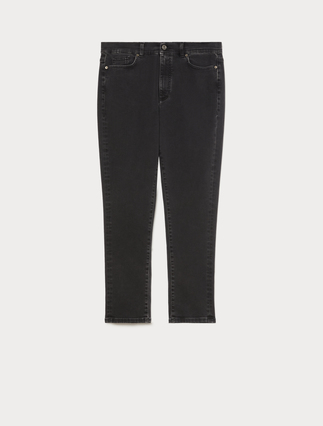 Jean slim en denim de coton mélangé - NOIR - Marina Rinaldi - 1