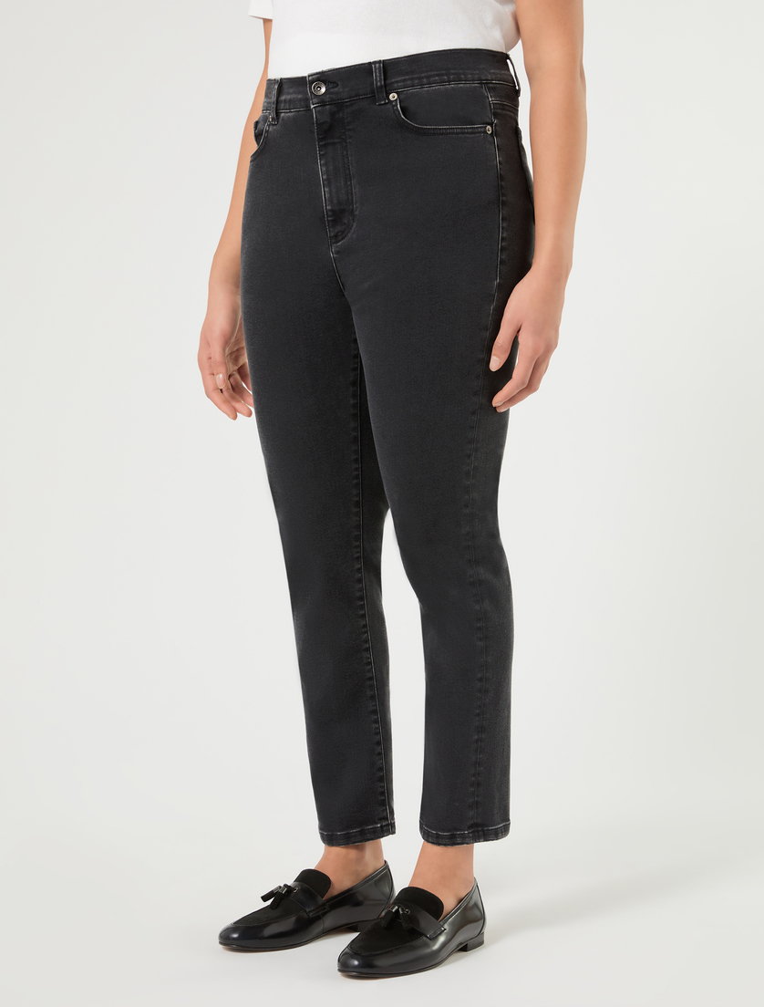 Jean slim en denim de coton mélangé - NOIR - Marina Rinaldi - 3