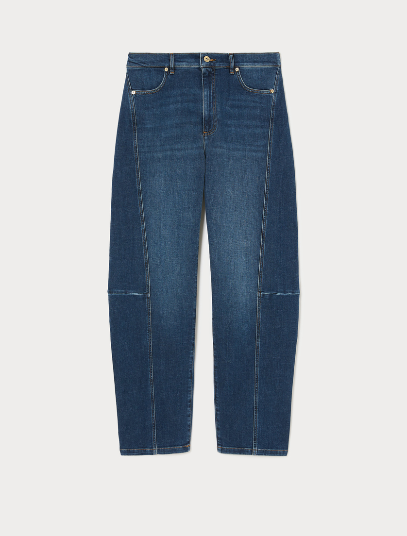 Cotton denim barrel-leg jeans - NAVY - Marina Rinaldi