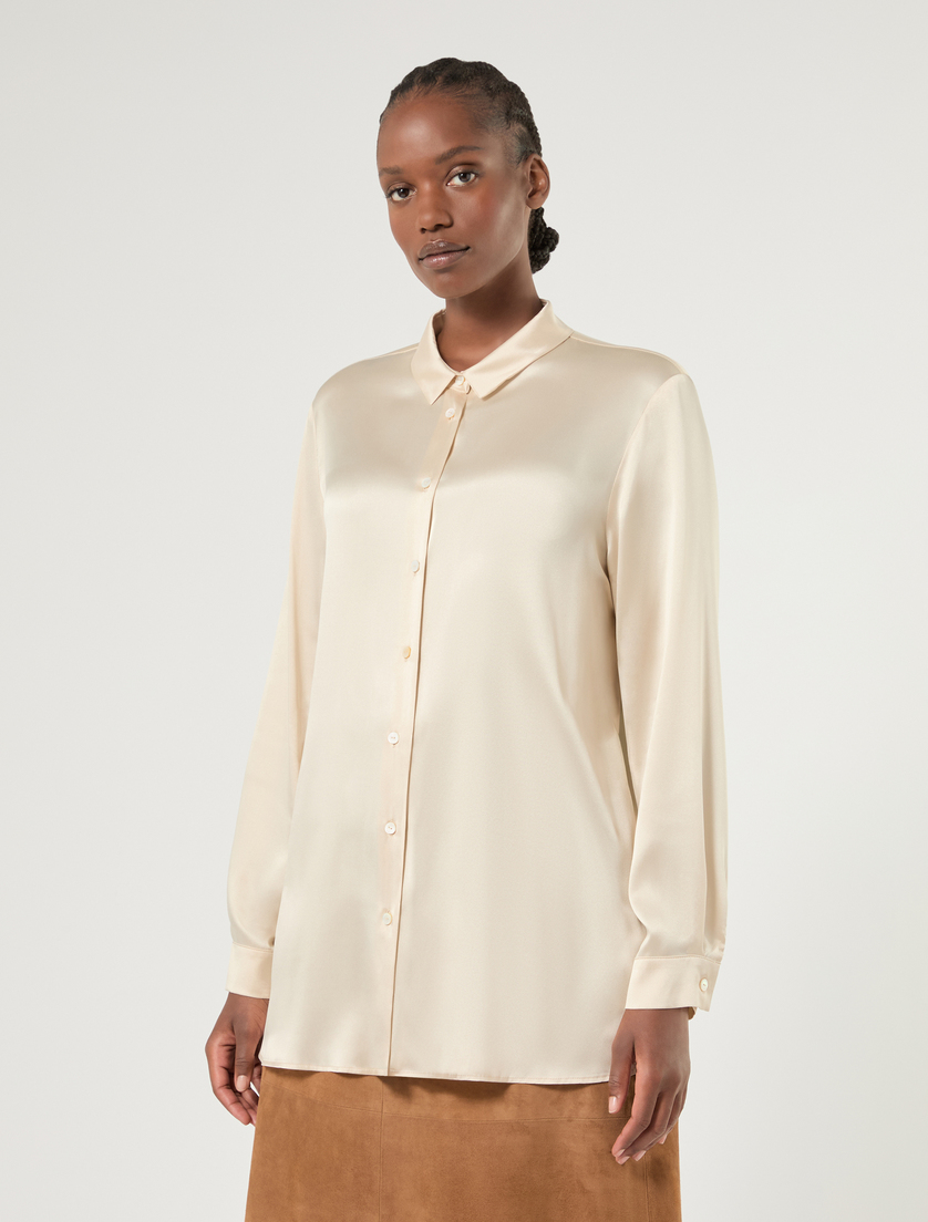 Silk satin shirt - SAND - Marina Rinaldi - 3