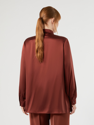Silk satin shirt - BORDEAUX - Marina Rinaldi - 4