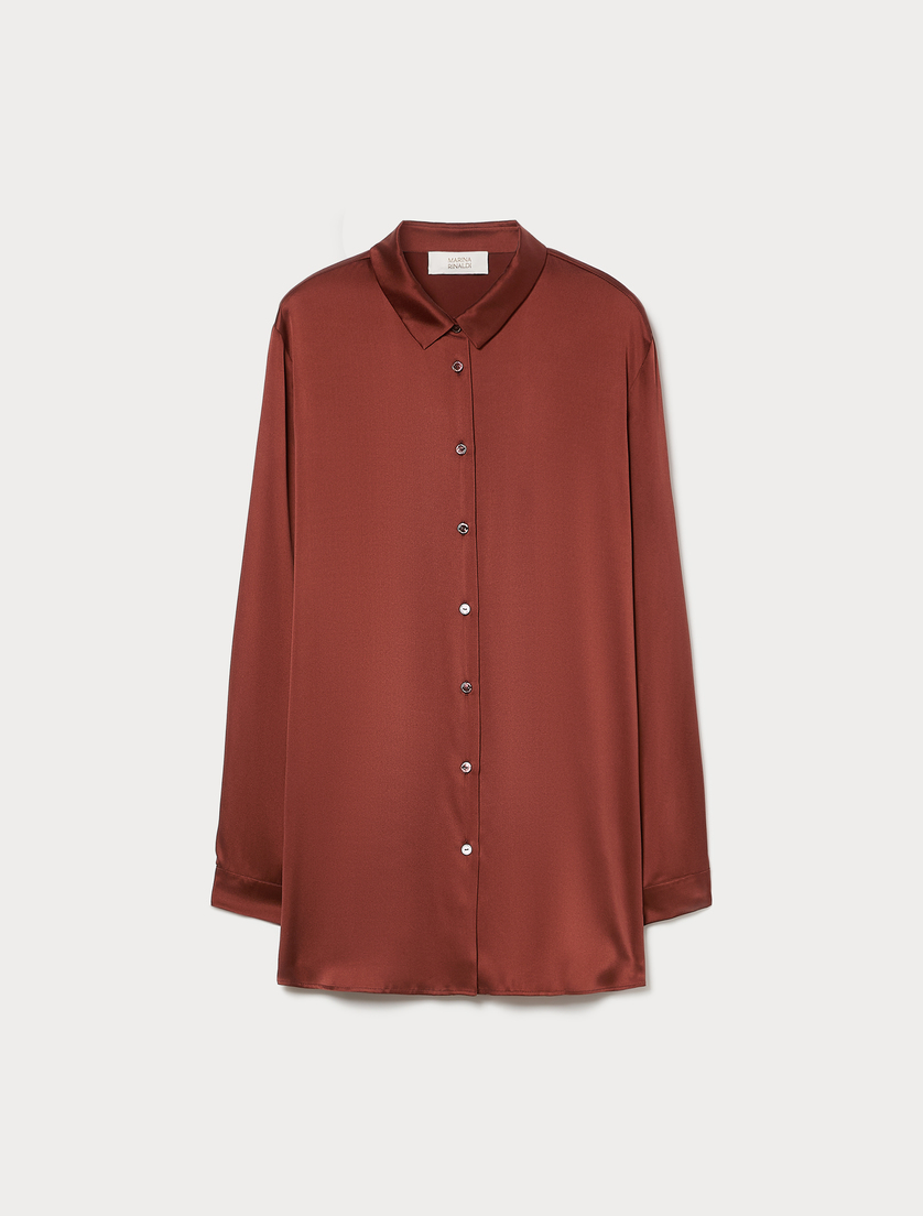 Silk satin shirt - BORDEAUX - Marina Rinaldi