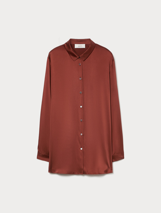 Silk satin shirt - BORDEAUX - Marina Rinaldi - 1