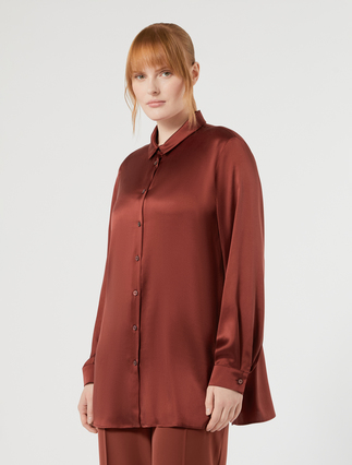 Silk satin shirt - BORDEAUX