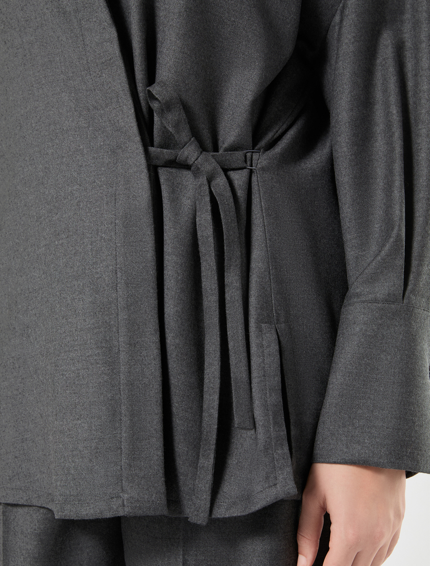 Oversized flannel shirt - DARK GREY - Marina Rinaldi - 6