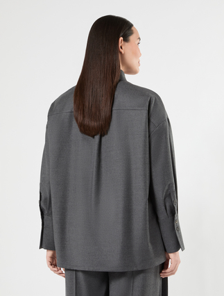 Oversized flannel shirt - DARK GREY - Marina Rinaldi - 4