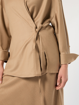 Oversized flannel shirt - CAMEL - Marina Rinaldi - 5