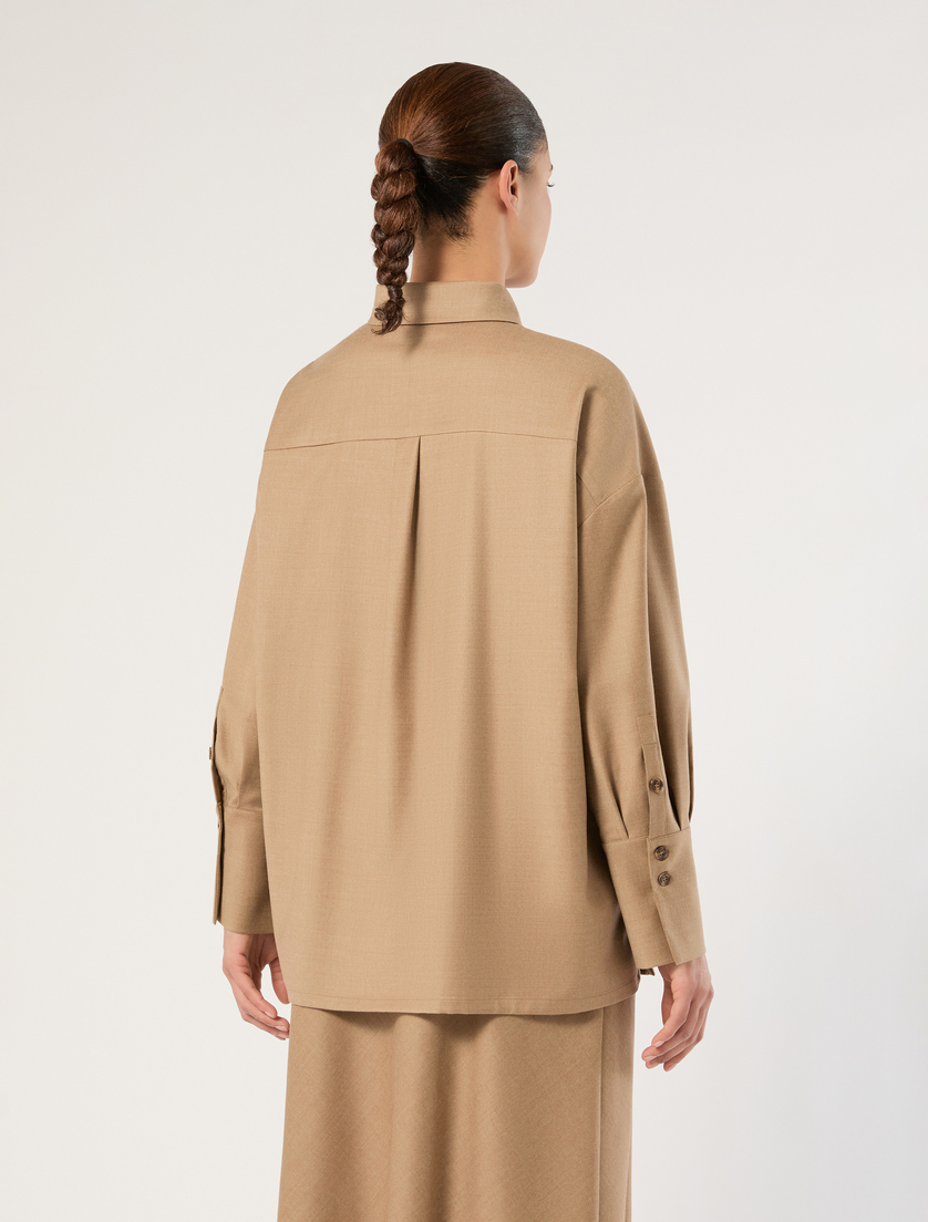 Oversized flannel shirt - CAMEL - Marina Rinaldi - 4