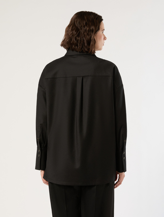 Oversized flannel shirt - BLACK - Marina Rinaldi - 4