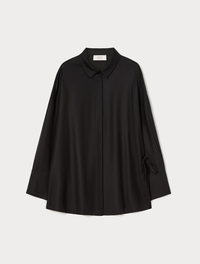 Oversized flannel shirt - BLACK - Marina Rinaldi