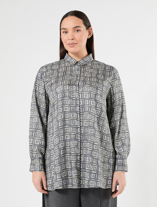 Twill shirt - SAGE GREEN - Marina Rinaldi - 3