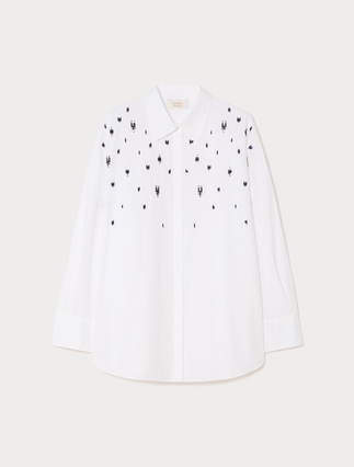Camicia in popeline con ricamo - Marina Rinaldi