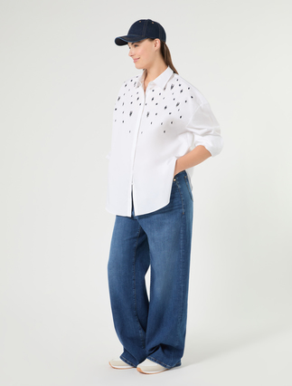 Camicia in popeline con ricamo - Marina Rinaldi