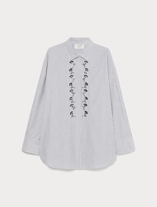 Camicia in popeline con ricamo - Marina Rinaldi