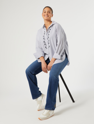 Camicia in popeline con ricamo - Marina Rinaldi
