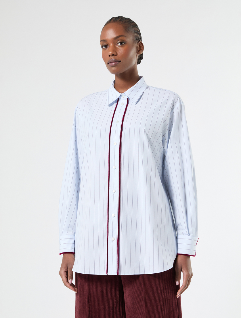 Cotton poplin shirt - LIGHT BLUE - Marina Rinaldi - 3