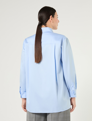 Cotton satin shirt - LIGHT BLUE - Marina Rinaldi - 4