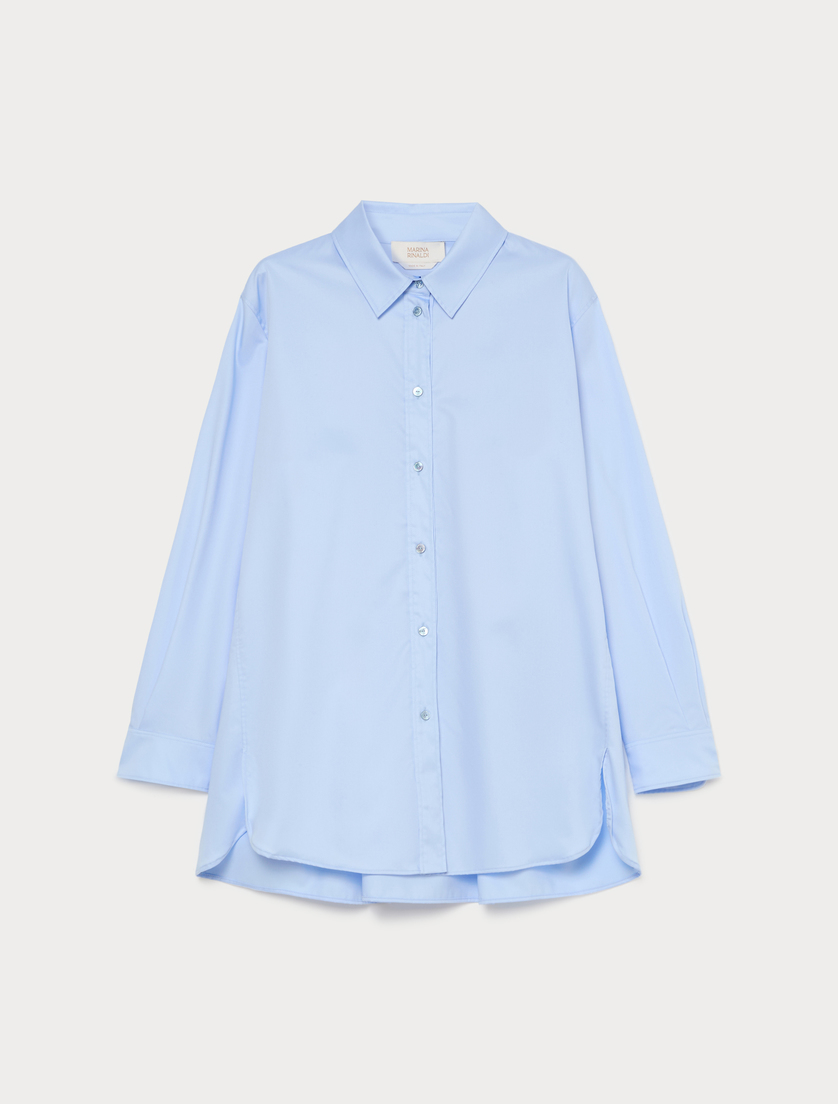 Cotton satin shirt - LIGHT BLUE - Marina Rinaldi