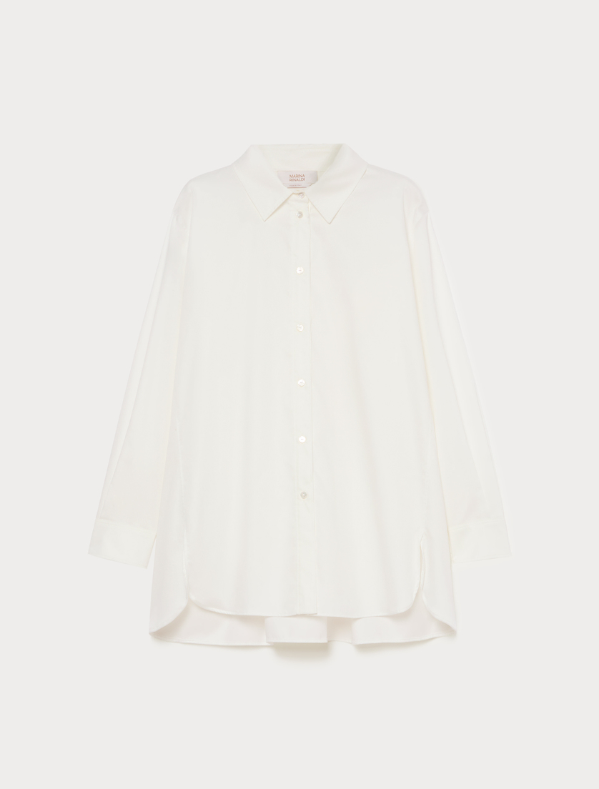 Cotton satin shirt - IVORY - Marina Rinaldi