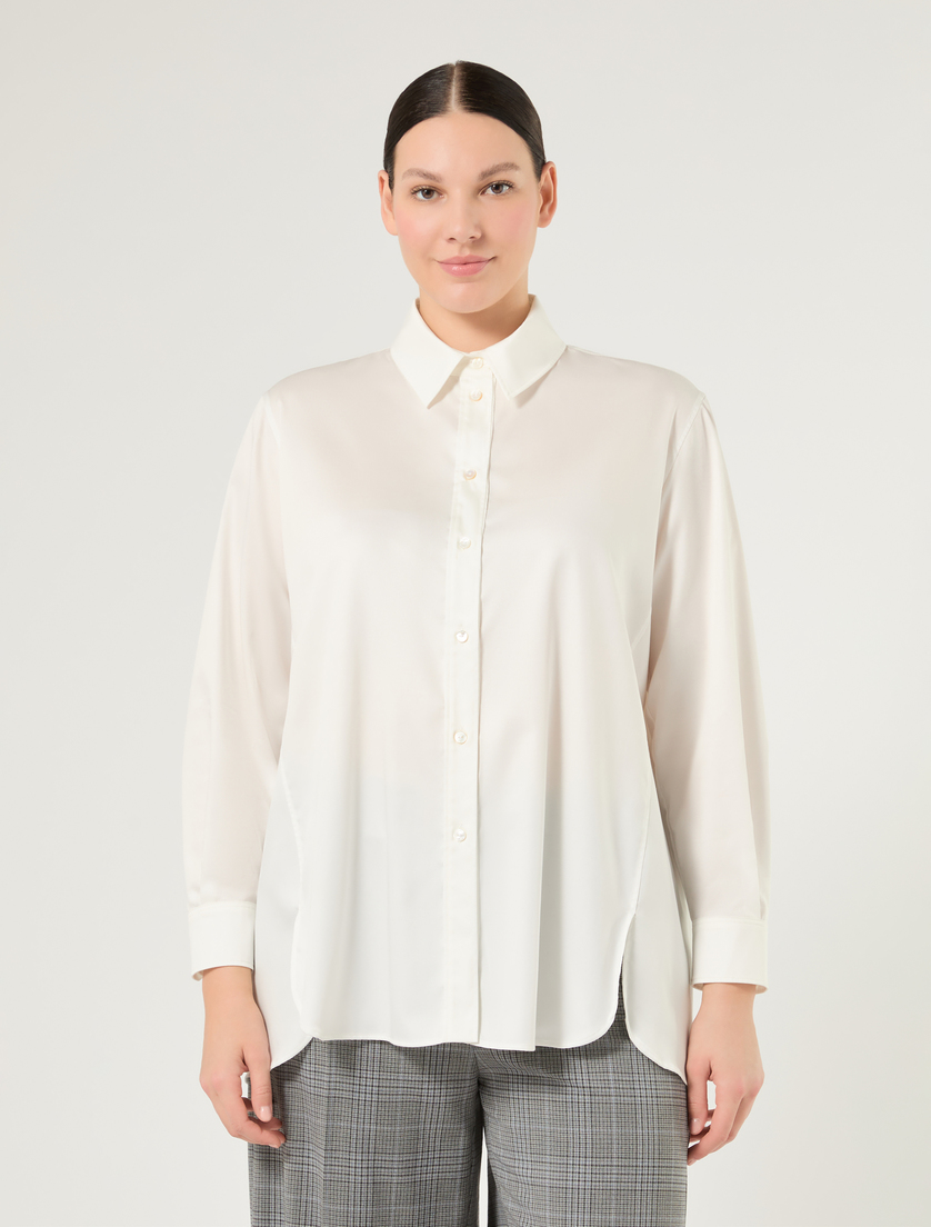 Cotton satin shirt - IVORY - Marina Rinaldi - 3