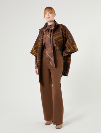 Oversized chequered cotton canvas shirt - Marina Rinaldi
