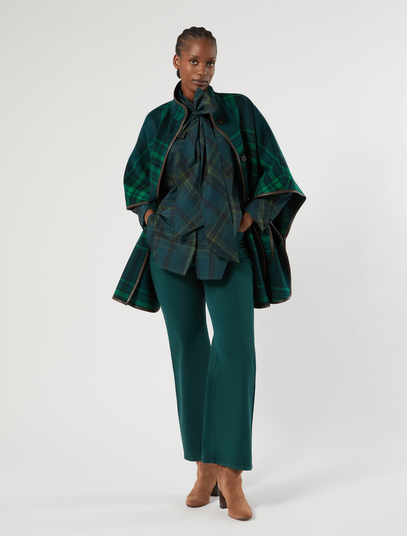 Oversized chequered cotton canvas shirt - Marina Rinaldi