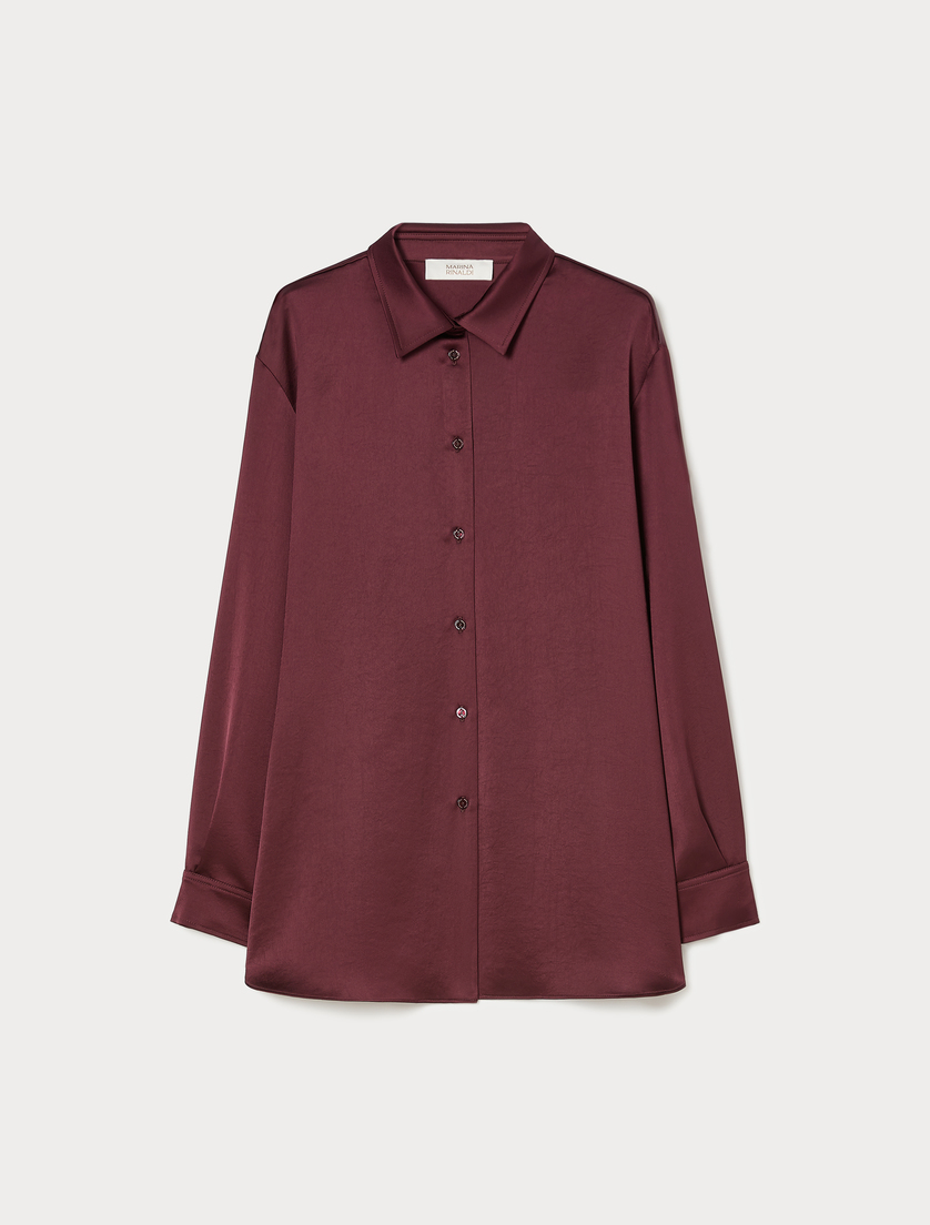 Satin shirt - BROWN BORDEAUX - Marina Rinaldi