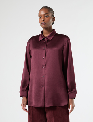 Satin shirt - BROWN BORDEAUX - Marina Rinaldi - 3